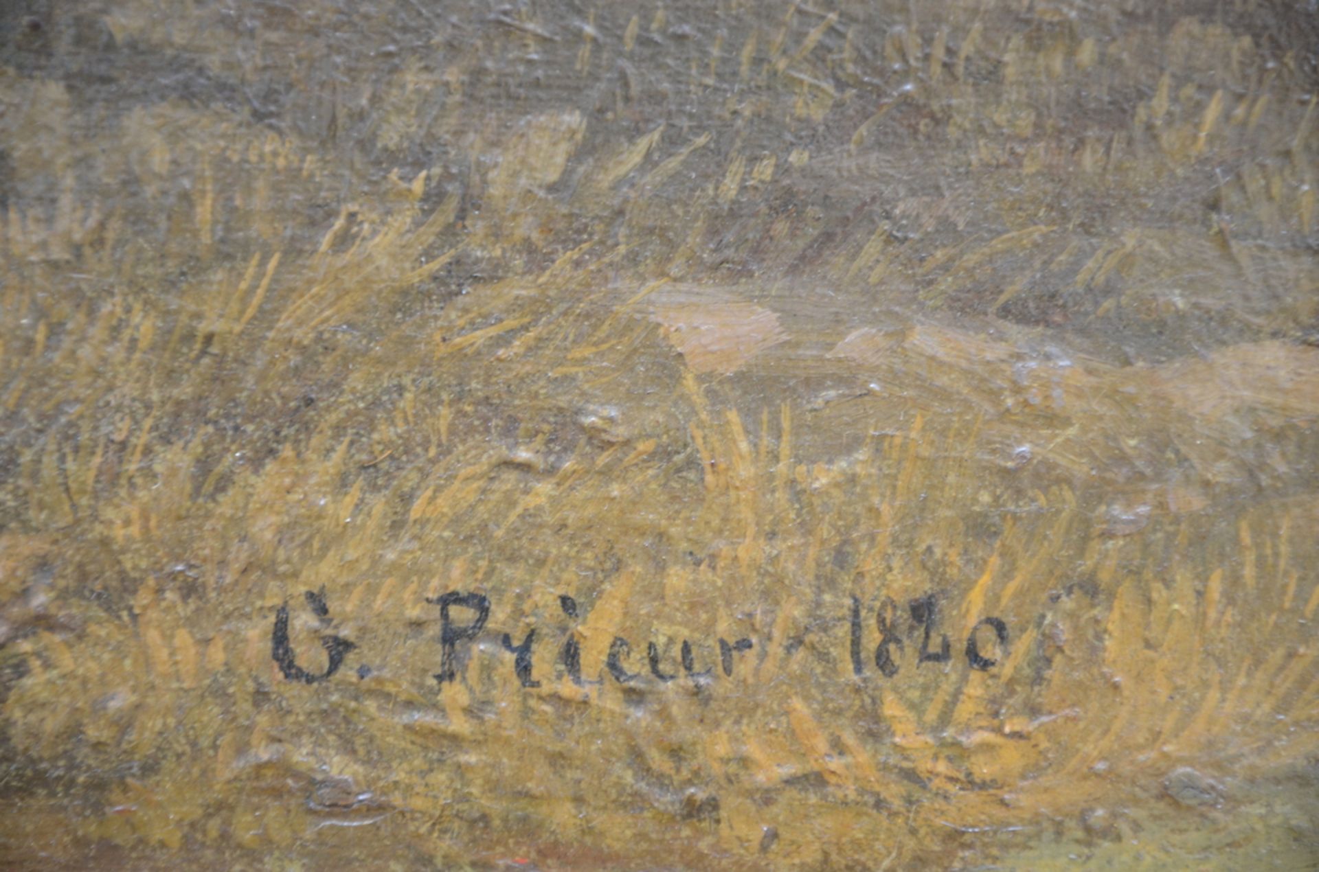 Prieur Georges: painting (o/c) 'harvest' (98x130 cm) (*) - Image 4 of 5