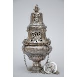 A silver incense burner (h 30 cm)(*)