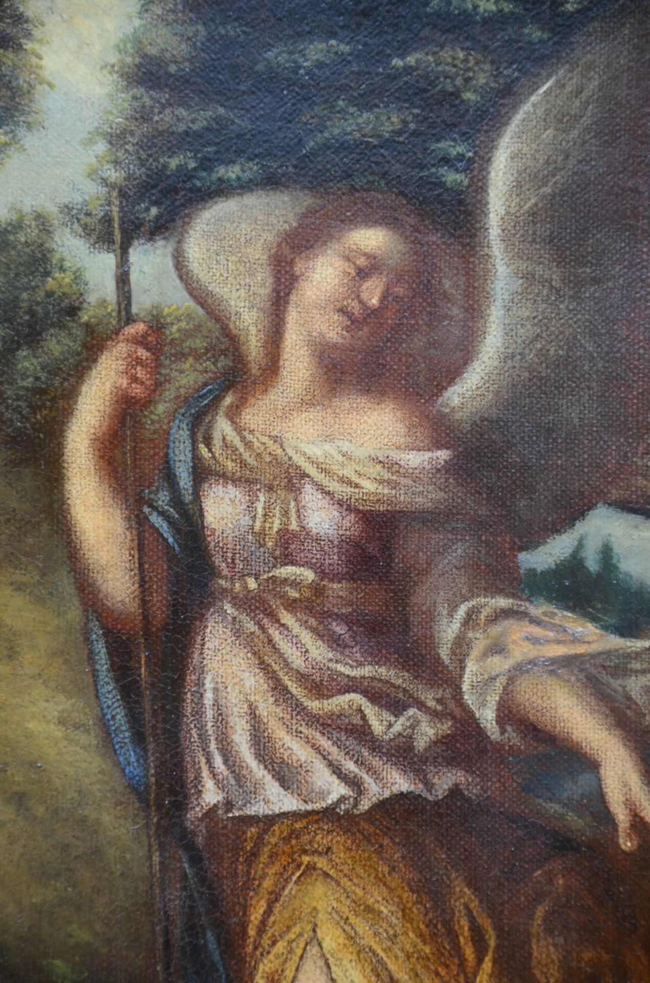Anonymous (17ième siècle): painting (o/c) 'angel Gabriel' (44x37cm) - Image 3 of 4