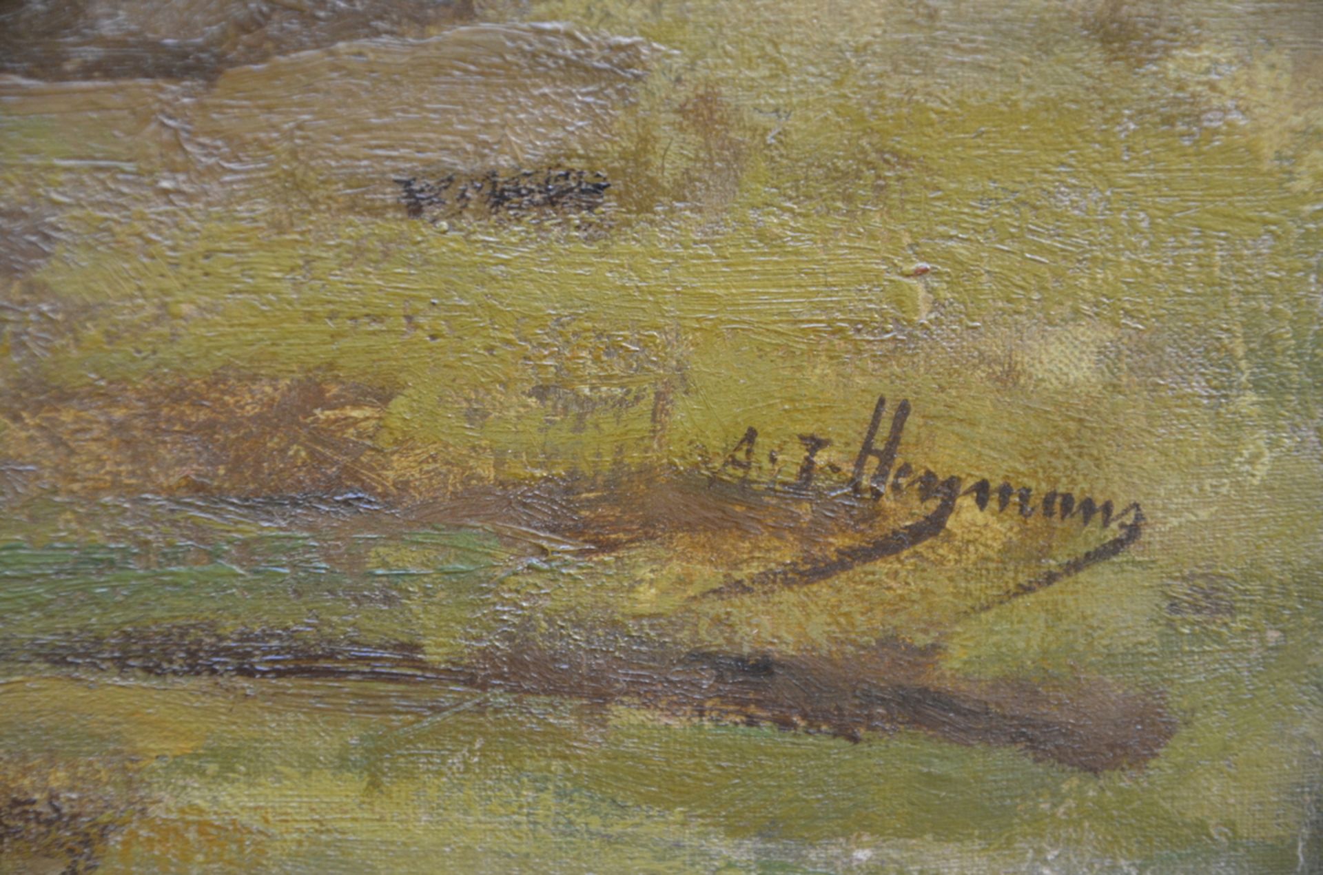 Adrien-Joseph Heymans: painting (o/c) 'landscape' (100x148 cm) (*) - Image 3 of 5