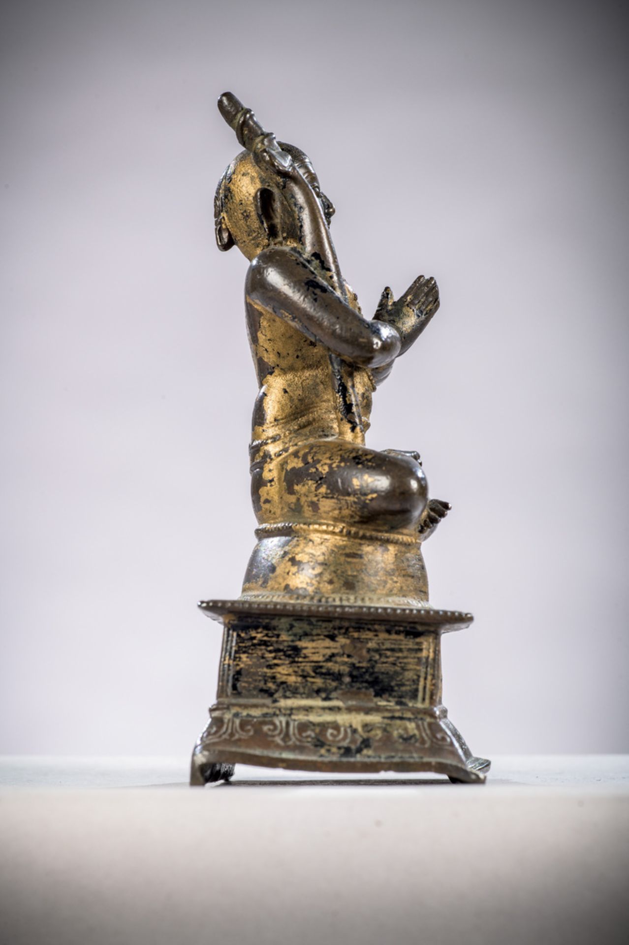 Indian statue in bronze 'Ramanuja', 17th - 18th century (11.3 cm) (*) - Image 2 of 5