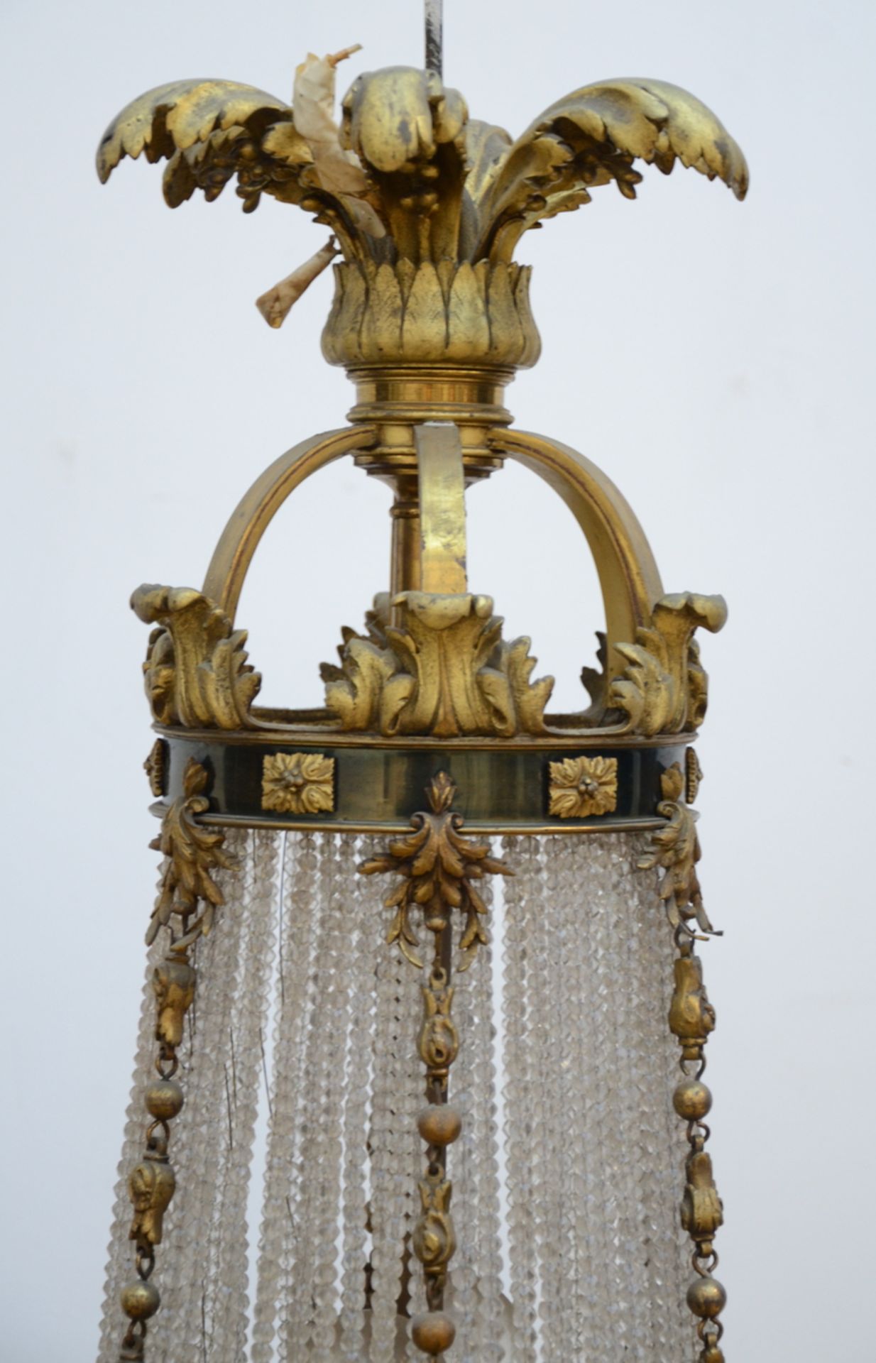 Large crystal chandelier with gilt bronze mounts (155cm) - Image 3 of 3