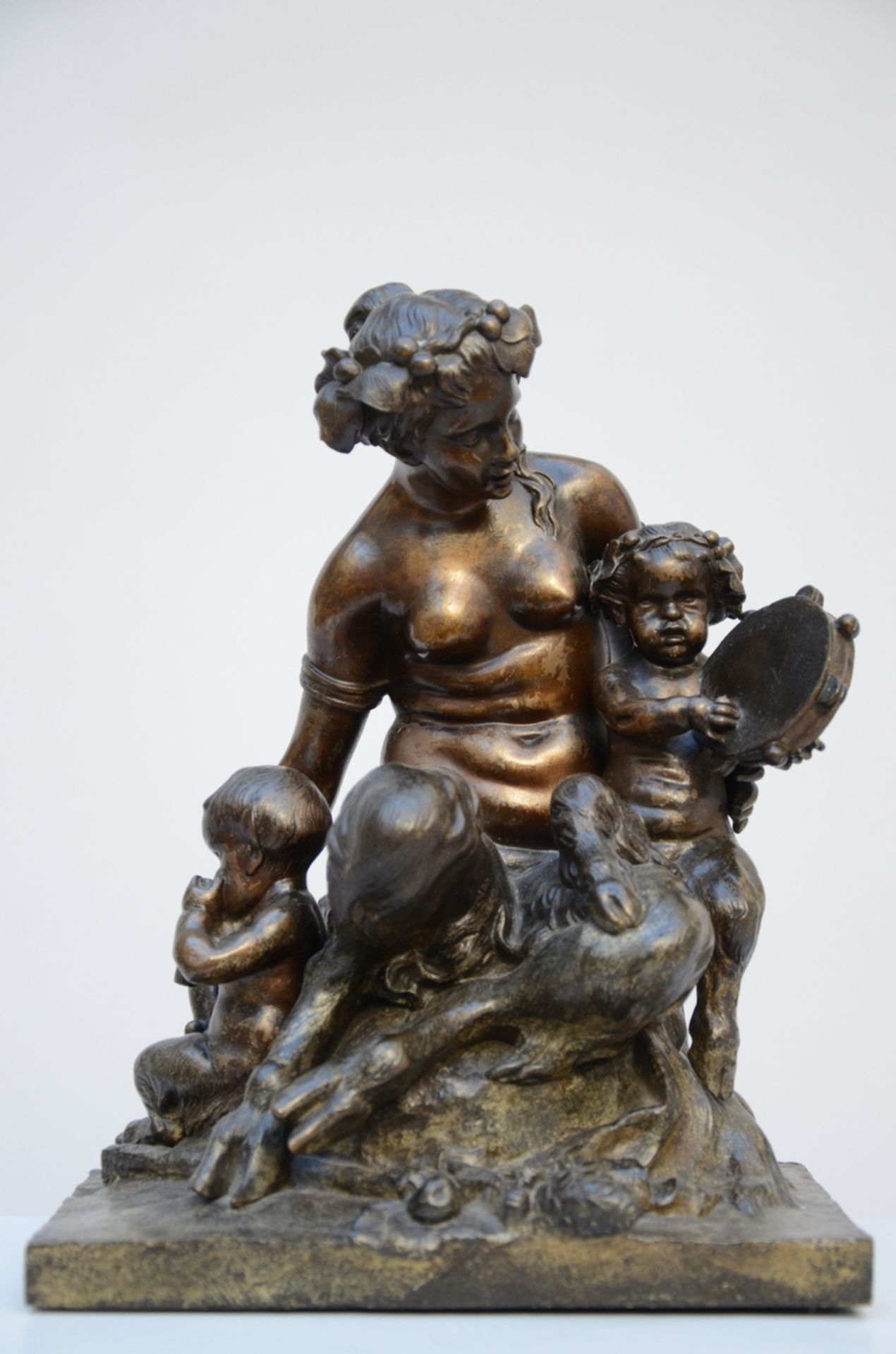 Anonymous: a bronze sculpture 'Satyr' (h 31 cm)