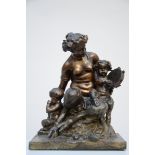 Anonymous: a bronze sculpture 'Satyr' (h 31 cm)