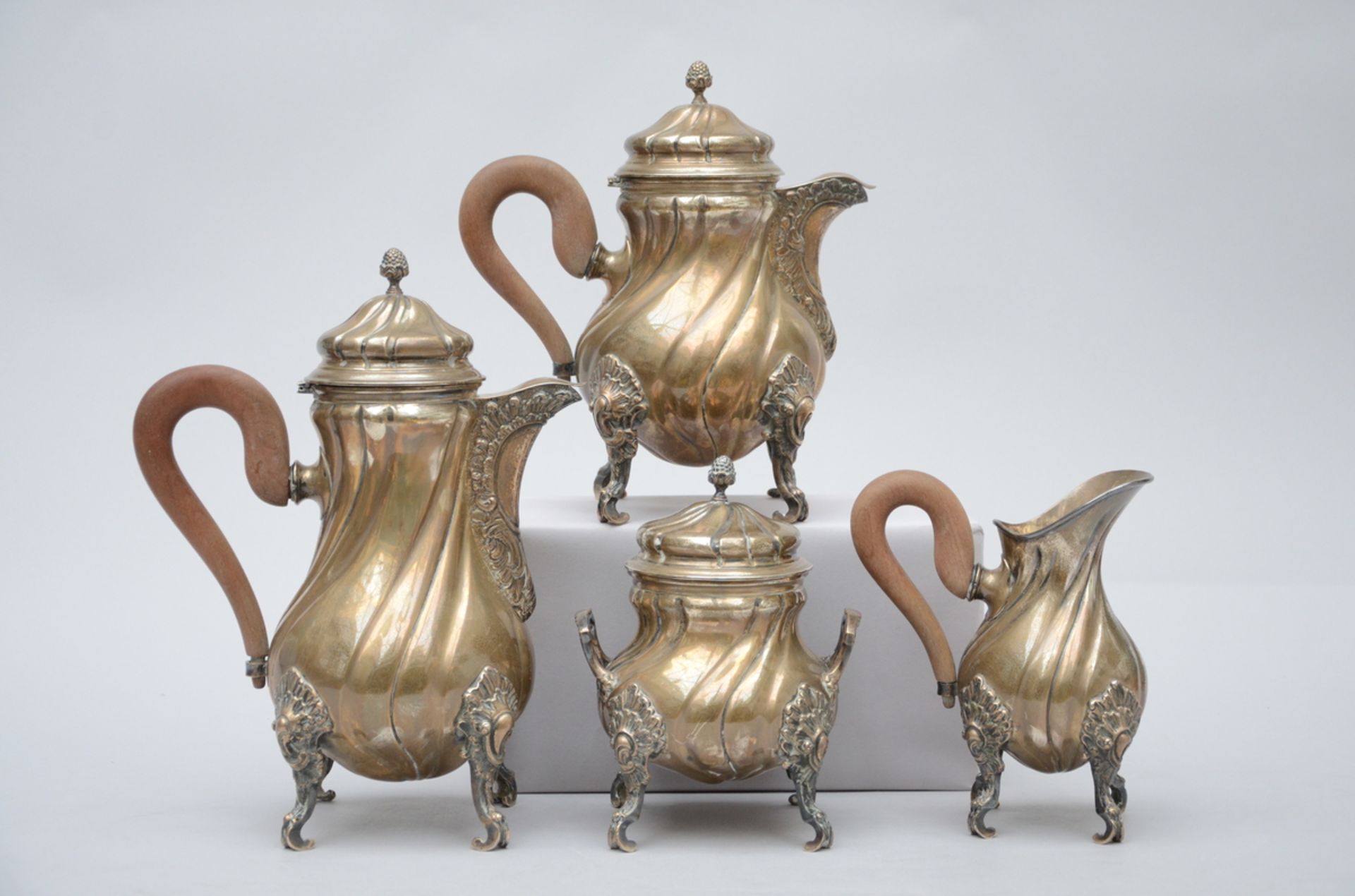 A four-piece coffee set in silver, 800/1000 (h 32cm) - Image 2 of 3