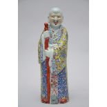 A statue in Chinese famille rose porcelain 'Laotsé' (48 cm)