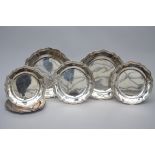 Seven armorial dishes in silver, Mons - 1766 (28cm - 30cm - 36cm)