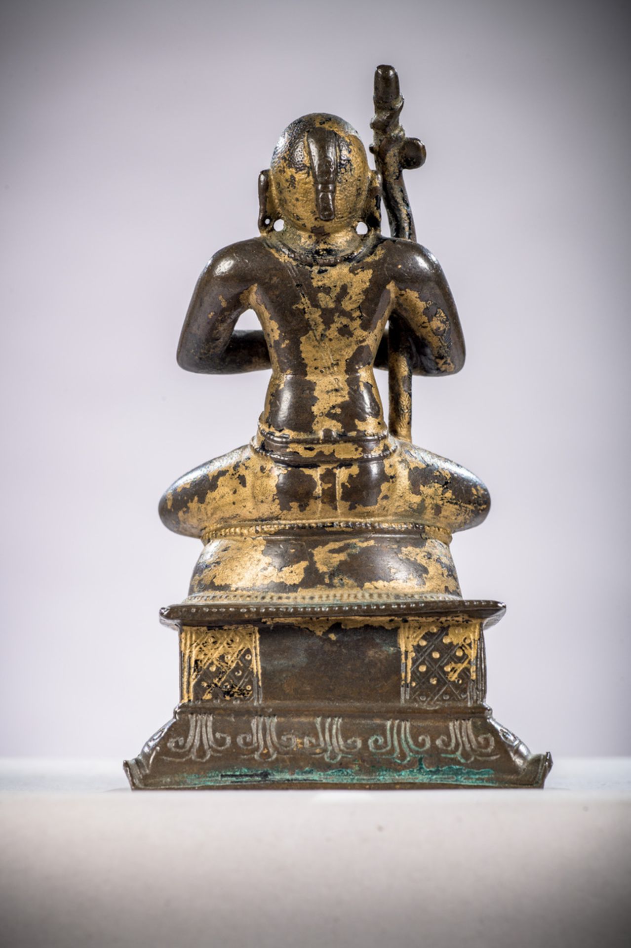 Indian statue in bronze 'Ramanuja', 17th - 18th century (11.3 cm) (*) - Image 3 of 5