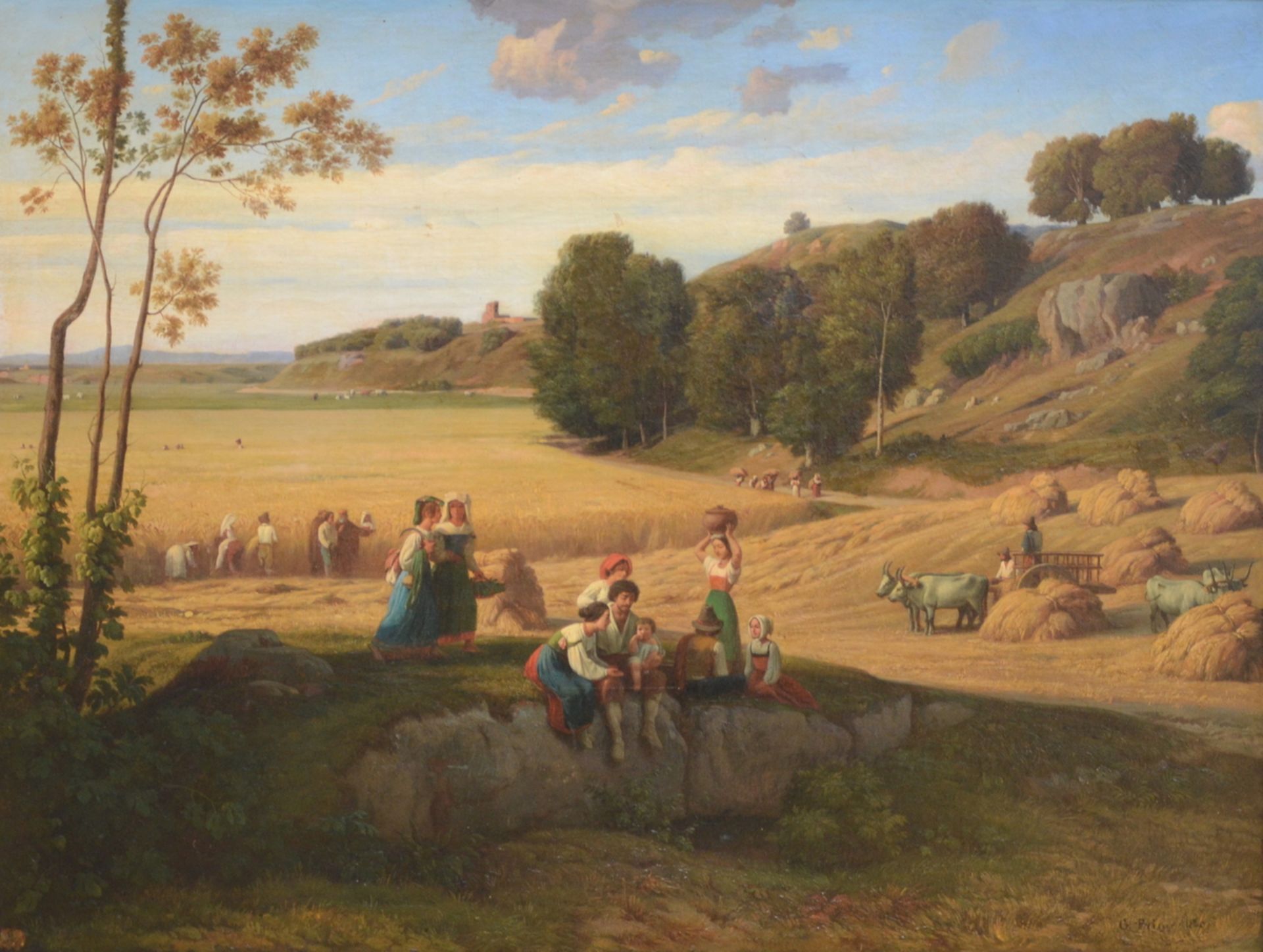 Prieur Georges: painting (o/c) 'harvest' (98x130 cm) (*)