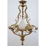 A gilt bronze chandelier with 6 branches (90x62cm)