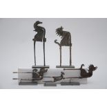 Lot: five betel cutters 'mythical animals' (l 14 - 24 cm)