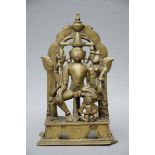 Indian statue 'Vishnu with Lakshmi', 17th - 18th century (12.5 cm)