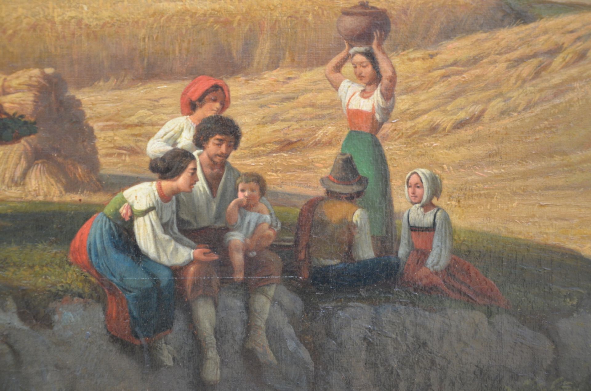 Prieur Georges: painting (o/c) 'harvest' (98x130 cm) (*) - Image 3 of 5