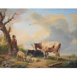 P. Piens 1882: painting (o/p) 'animated landscape with shepherd' (68x89 cm)