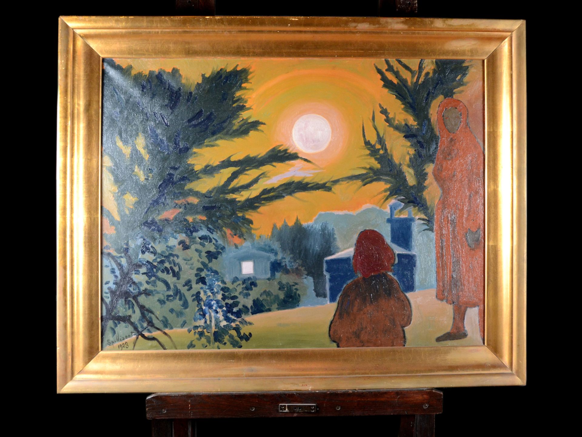 Leon Spilliaert 1923: oil on canvas 'evening twilight' or 'landscape near Grasse' (75.5x100 cm) - Image 2 of 5