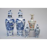 Lot: five Chinese vases (h 17-30 cm) (*)