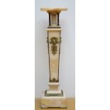 White pedestal in onyx with bronze fittings (107cm) (*)
