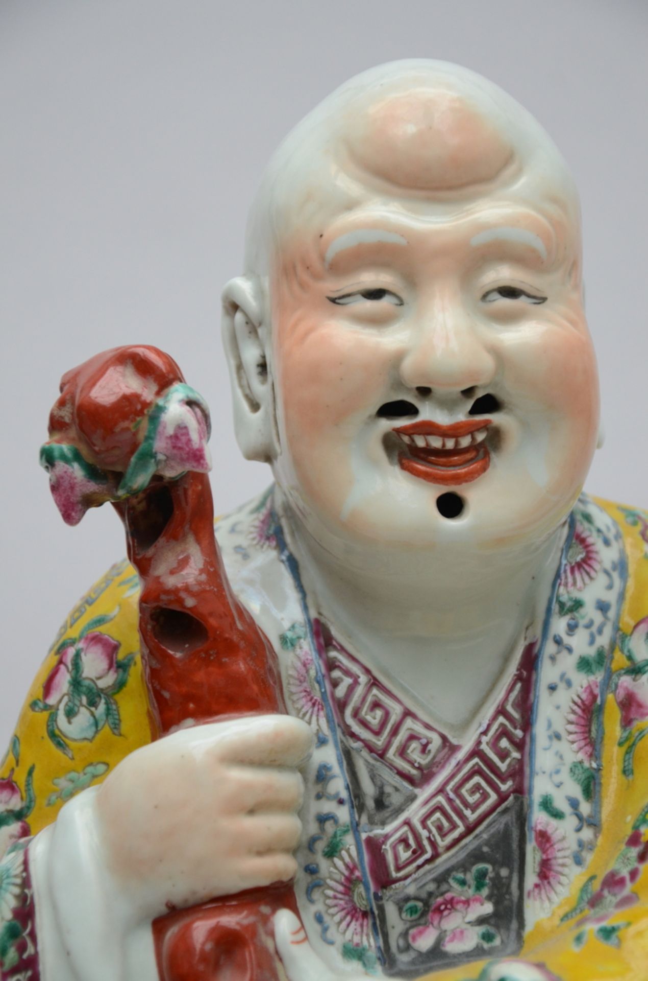 Grande sculpture chinoise en porcelaine famille rose 'Laotsé', marque (63 cm) - Image 3 of 5