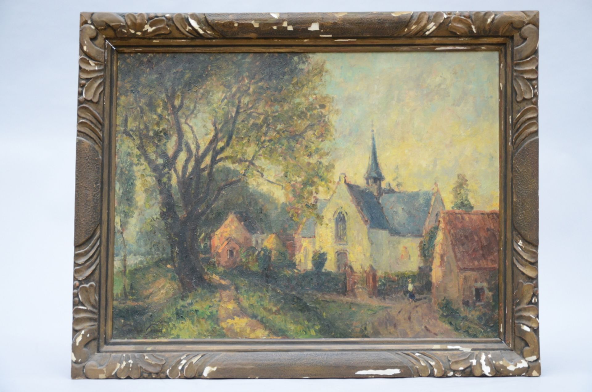 Stephan Gorus: painting (o/c) 'church' (60x80 cm) - Image 2 of 4