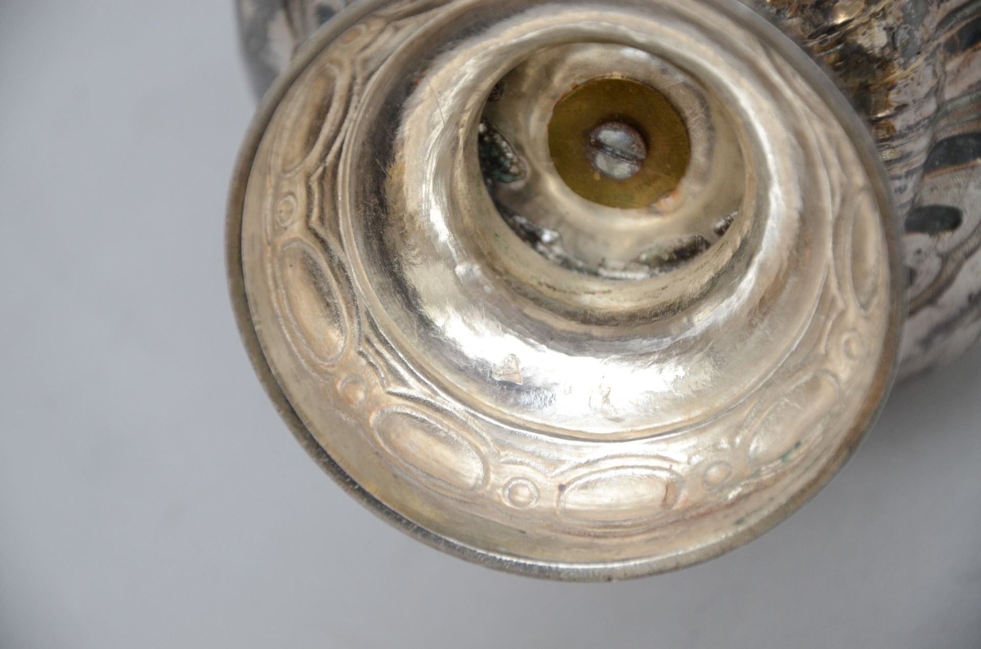 A silver incense burner (h 30 cm)(*) - Image 3 of 3