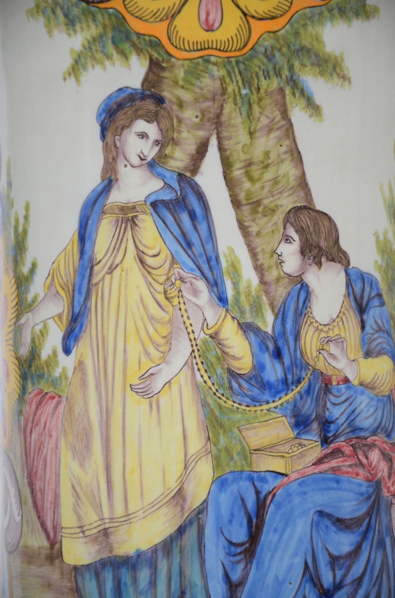 Large four-piece set in Desvres faience by Jules Fourmaintraux (73cm and 60cm) (*) - Image 3 of 7