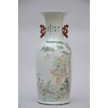 Chinese porcelain vase with double decor 'boat scene' (60 cm) (*)