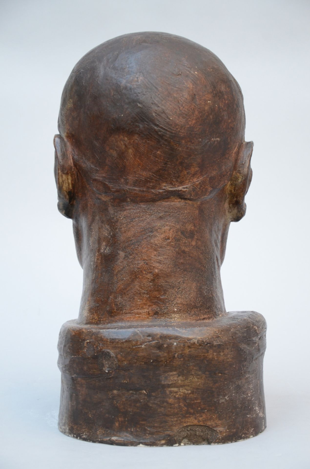 Oscar Piette: plaster statue 'head of a man' (49 cm) - Image 3 of 4