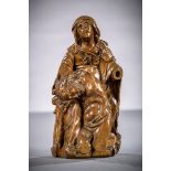 Boxwood sculpture 'Lamentation' (h15 cm)