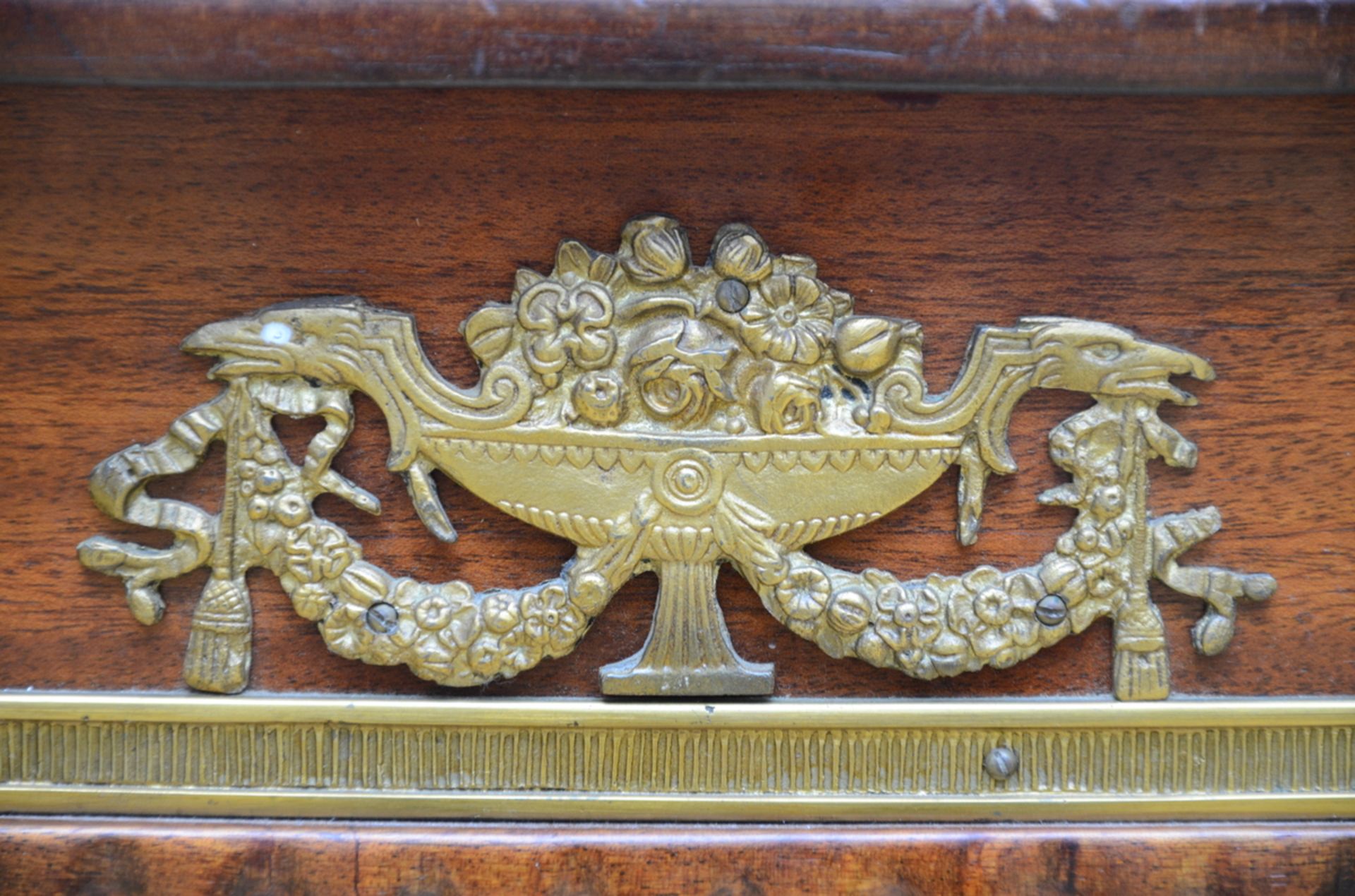 Empire style mahogany table with gilt bronze fittings (78x140x104 cm) - Image 2 of 3