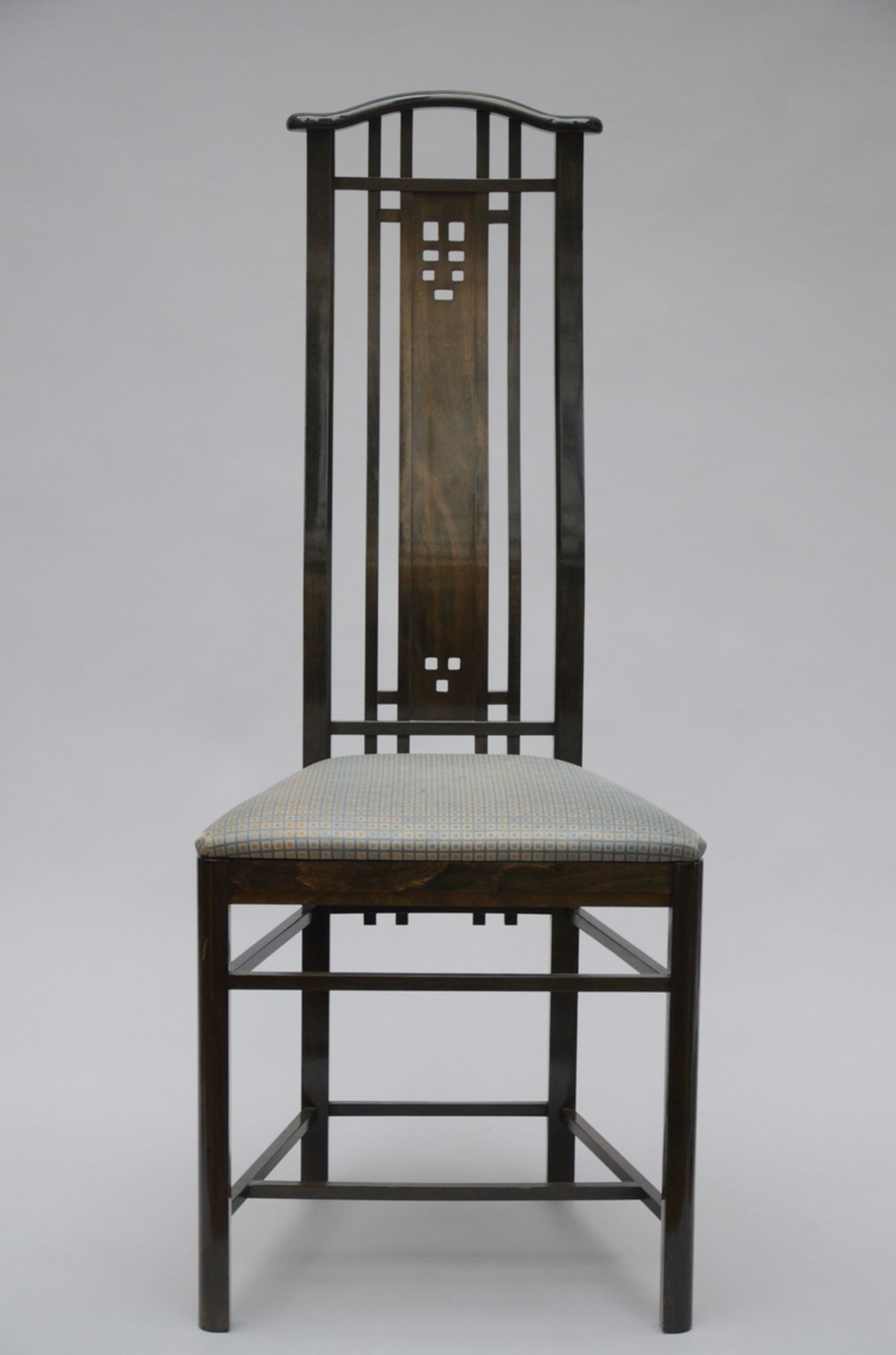 Set of 6 chairs and a round table by Umberto Asagno for Giorgetti (dia 140 cm) - Image 2 of 3