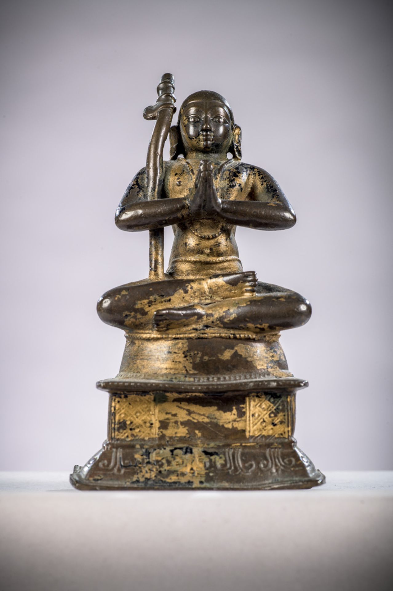 Indian statue in bronze 'Ramanuja', 17th - 18th century (11.3 cm) (*)