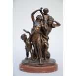 Clodion: bronze statue 'bacchanal scene' (h 38 cm)