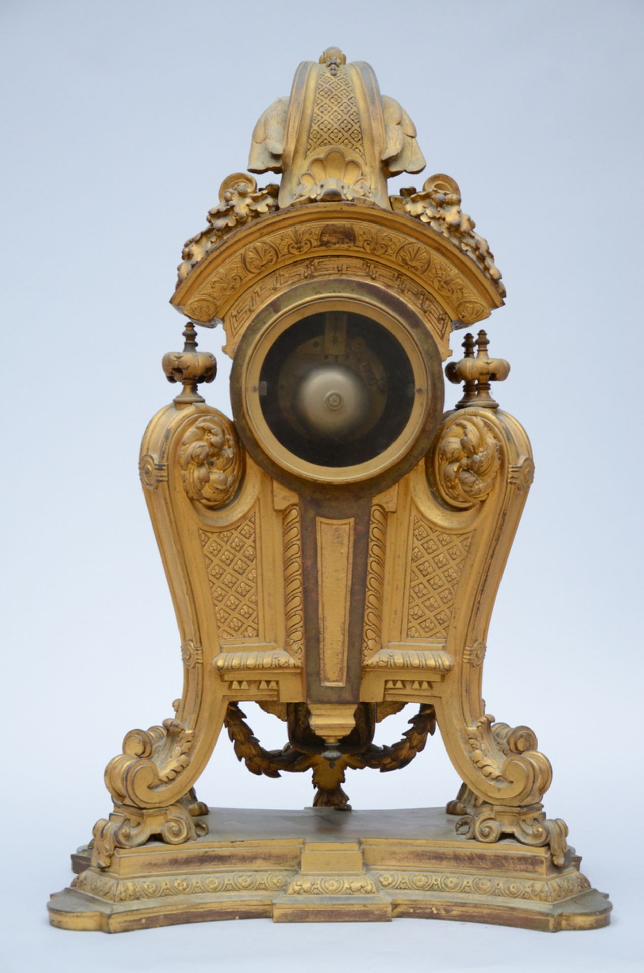 Large bronze mantelpiece clock in Louis XIV style (75x47x30) - Image 4 of 5