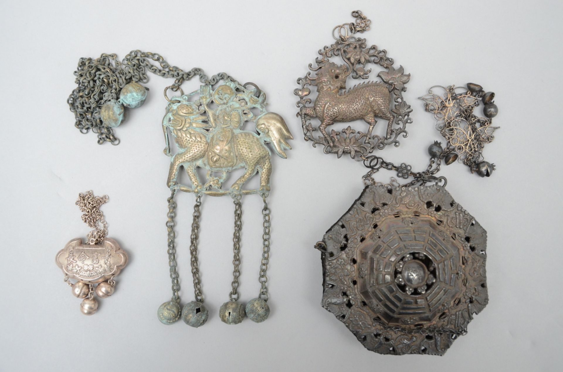 Lot: three Chinese silver pendants - Image 2 of 2