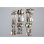 Part of a cutlery set in silver and silverplate metal