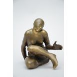Jean Réné Gaugain (attributed to): bronze sculpture 'reclining figure' (16x13x14 cm)