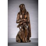 Wooden sculpture 'Christ on the cold stone', 16th - 17th century (68 cm)