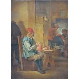 Anonymous (19th century): painting (o/c) 'interior scene' (24.5x18.5 cm)