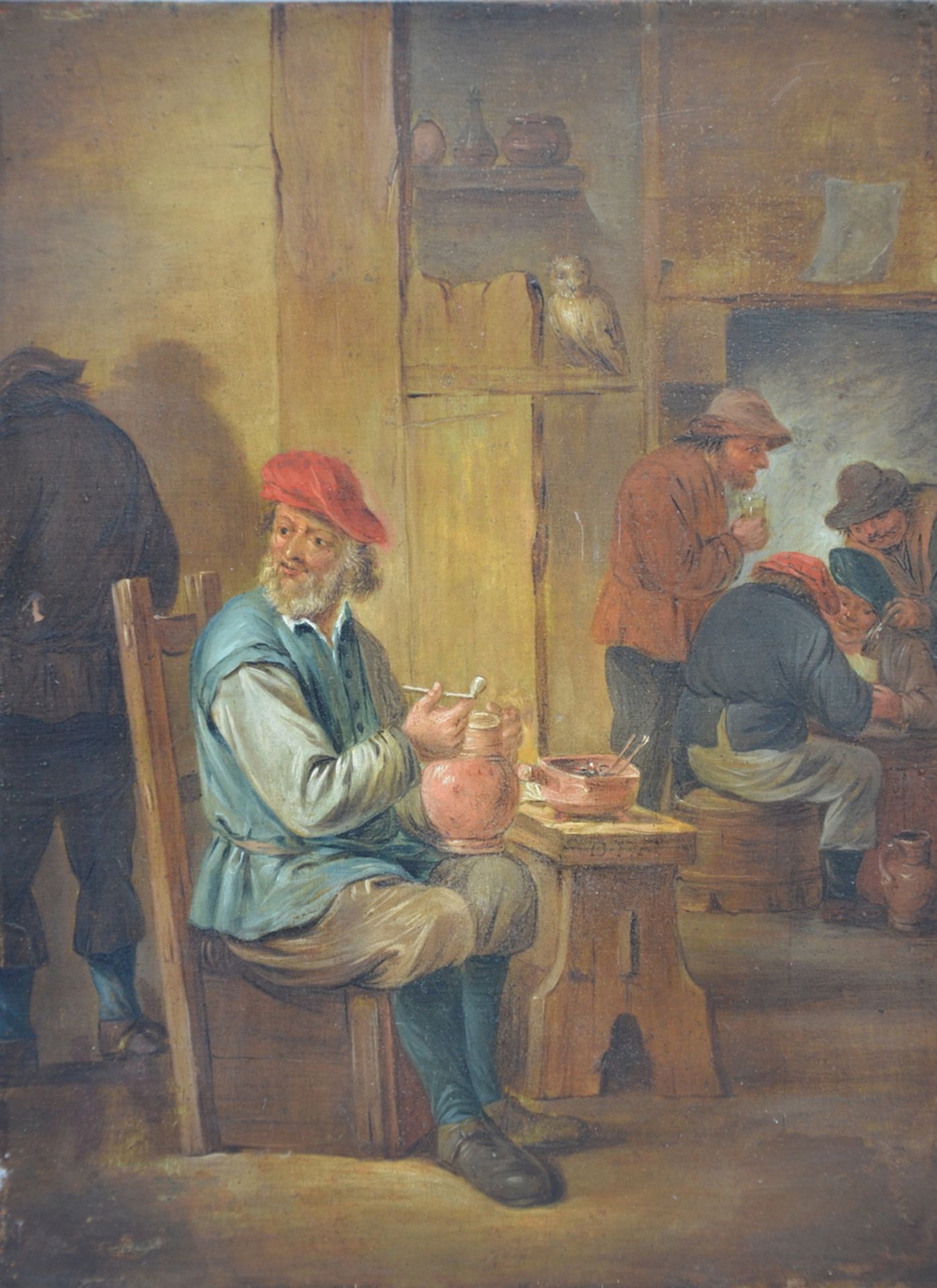 Anonymous (19th century): painting (o/c) 'interior scene' (24.5x18.5 cm)