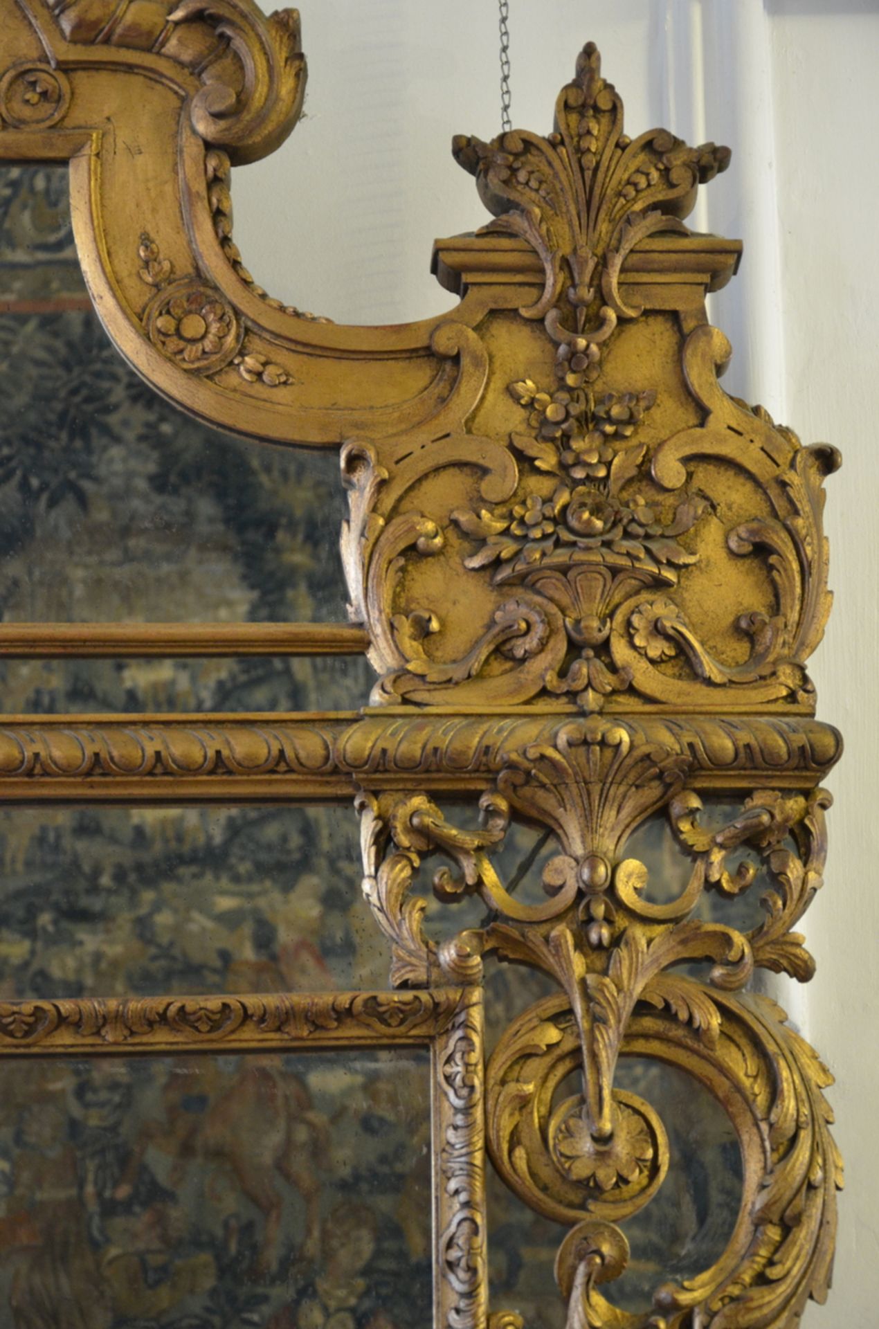 Large gilt wood mirror in Régence style (240x160) - Image 3 of 4