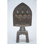 Chinese iron bas-relief with Buddhist scene (25 cm)