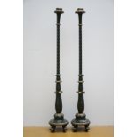 A pair of antique painted cast iron pedestals (190 cm)
