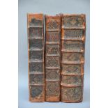 Three volumes 'chronycke van Vlaanderen' 1727 (32x20 cm)