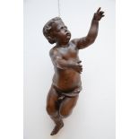 Large 'Angel' in sculpted wood, Baroque (85 cm) (*)