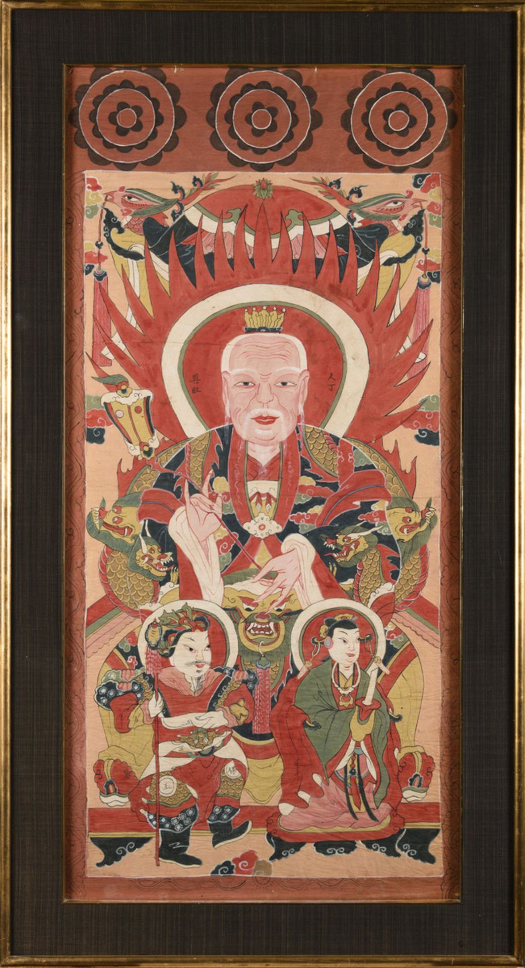 A pair of Chinese ritual Yao paintings on paper (57x120cm)