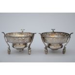 Pair of silver braziers, Brussels 1711 (10x15 cm)