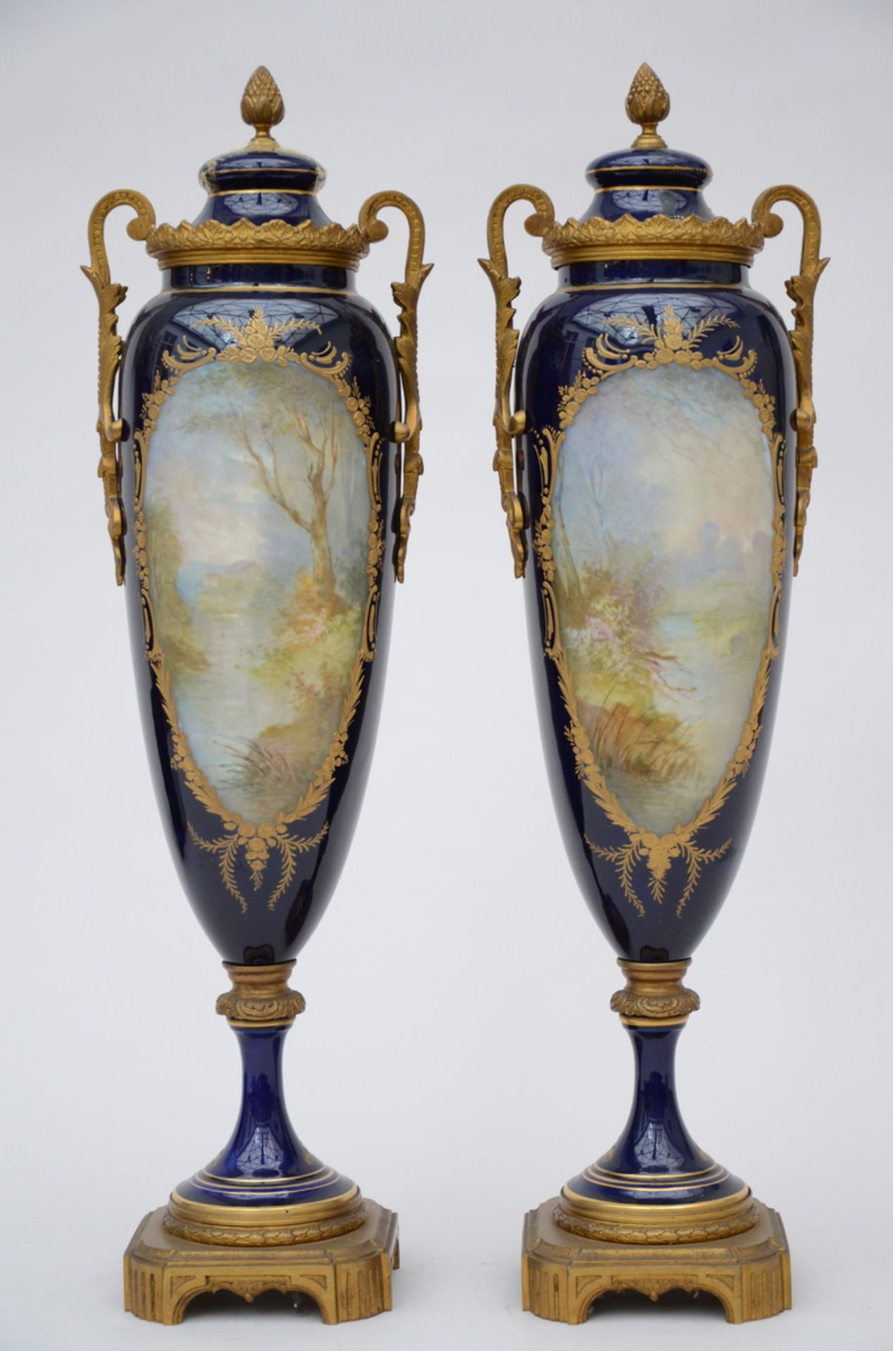 A pair vases in Sèvres porcelain painted by Cottinet 'allegorical representation' (57 cm) - Image 4 of 5