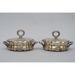 A pair of silver armorial vegetable tureens by Mayerhofer & Klinkosch, Vienna 19th century (