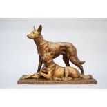 Paillet Ch .: bronze sculpture 'two dogs' (53x70x28 cm)