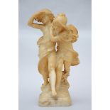 Auguste Moreau: alabaster statue 'loving couple' (h62 cm) (*)